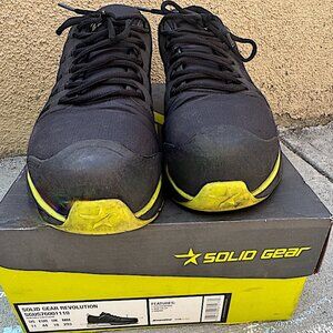 Men's Solid Gear Revolution Black/Neon Green Safety Toe Shoes Sz. 11